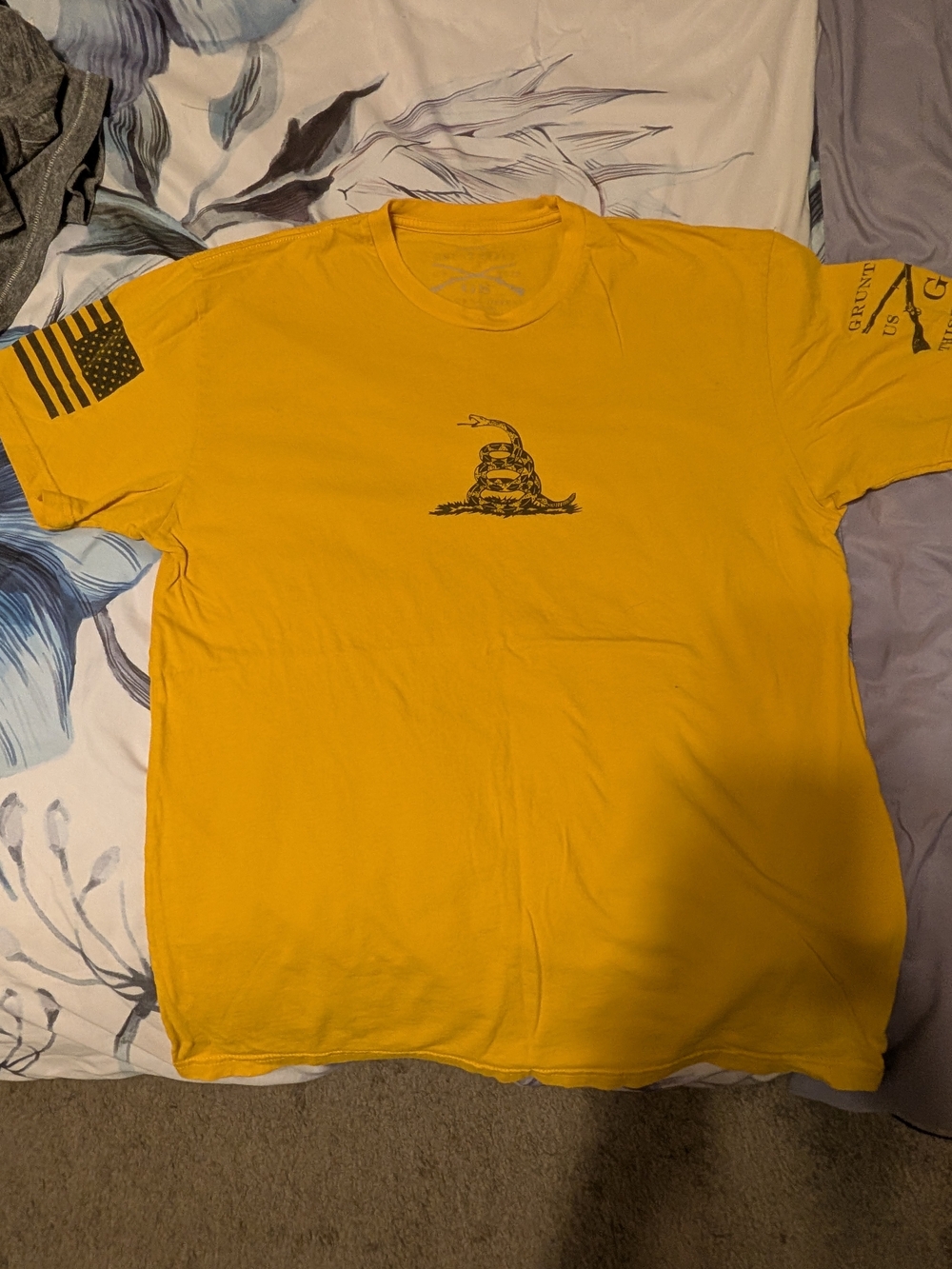 Grunt Style Yellow Short-Sleeve Tee with Coiled Snake Graphic